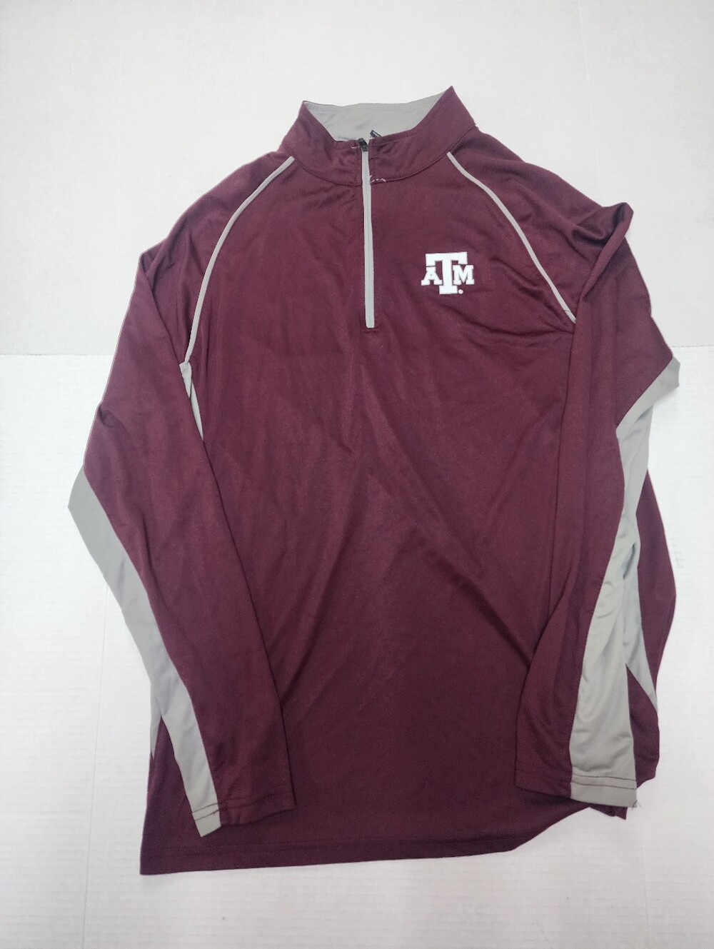 Stadium Athletics Texas A&M Aggies Men's Size L Maroon Gray 1/4 Zip Shirt